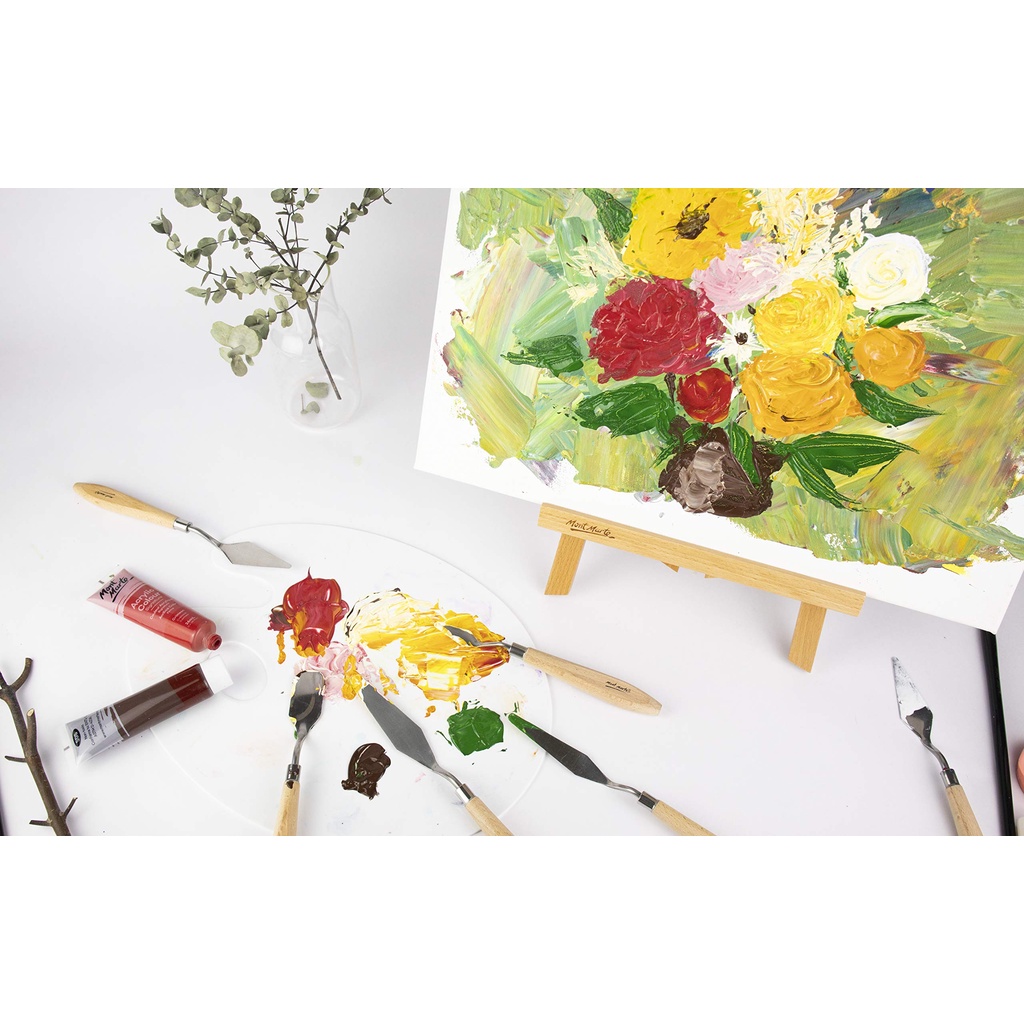 Palette Pha Màu - Khay Pha Màu Phẳng Bằng Nhựa Mont Marte - White  Acrylic Palette