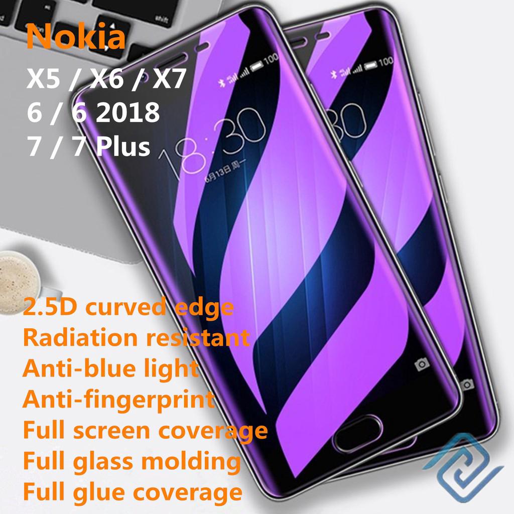 Nokia X5 X6 X7 6 6 2018 7 7 Plus Miếng dán màn hình Bảo vệ bức xạ, kính cường lực bao phủ toàn màn hình