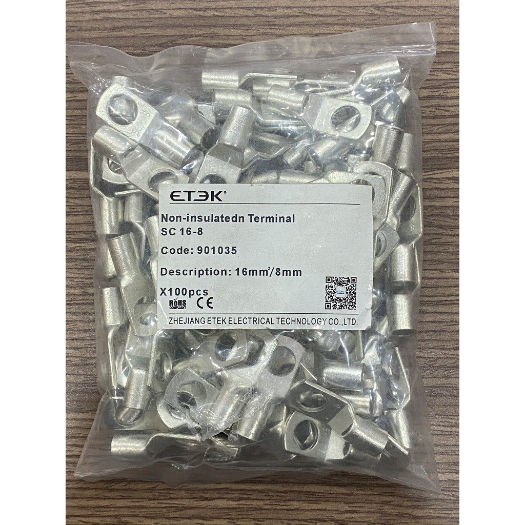 Đầu Cosse Cốt Đồng Tròn Cos SC16-8, SC25-8, SC35-10 đồng nguyên chất - combo 10 cái ETEK