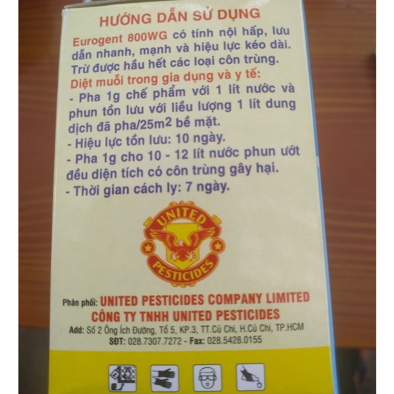 Thuốc trừ kiến Eurogent (1g), sản phẩm thay thế regent diệt kiến, mối, ve, bọ bảo vệ vật nuôi