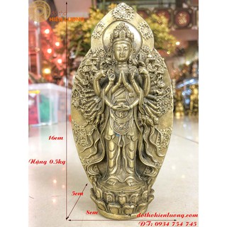 Tượng Phật Thiên Thủ Thiên Nhãn Đứng Bằng Đồng Thau 16cm