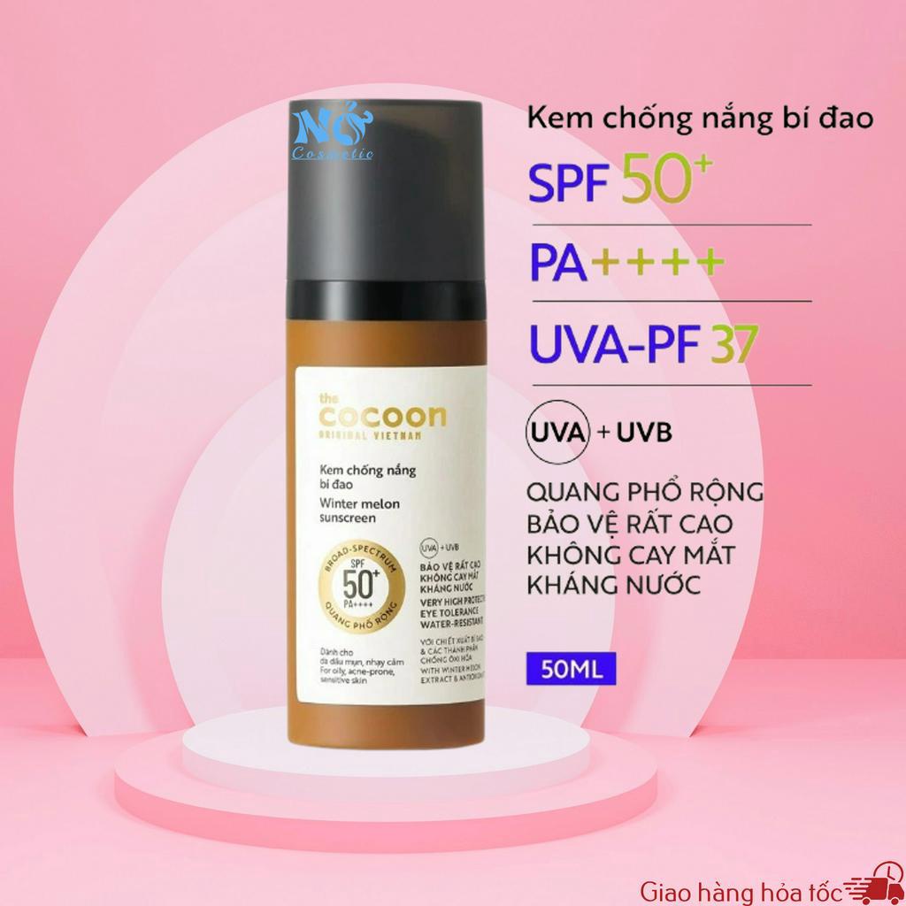 Kem chống nắng bí đao quang phổ rộng, bảo vệ rất cao SPF 50 +, PA ++++ Cocoon 50ml
