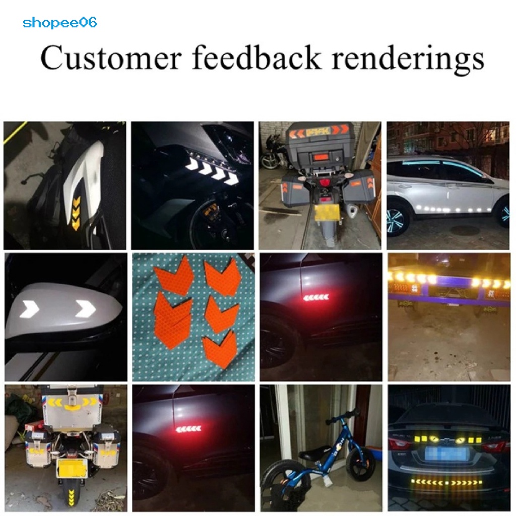 Set 10 Miếng Dán Phản Quang Tự Dính Bảo Vệ Thân Xe Hơi