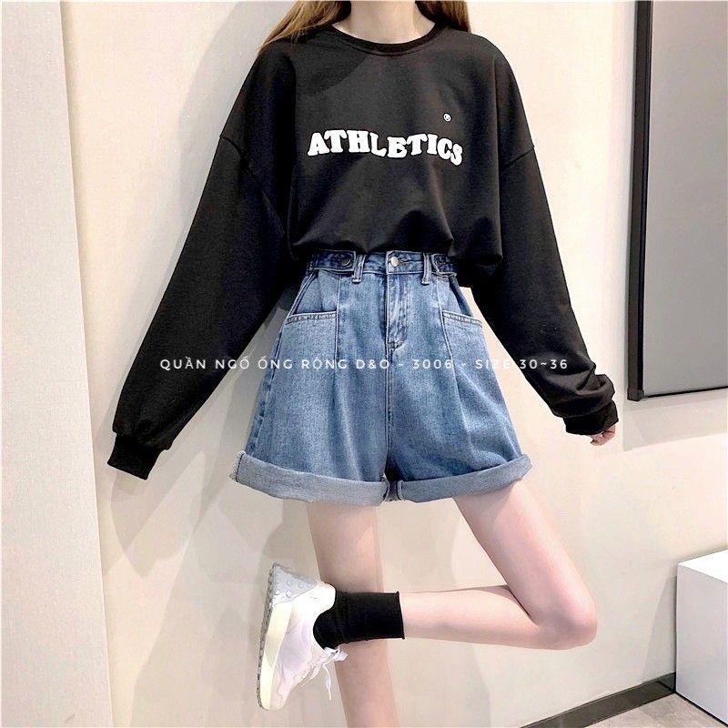 (Bigsize 30-36) Quần Jeans Ống Rộng, Quần Jean Lưng Cao Trên Rốn, Quần Suông