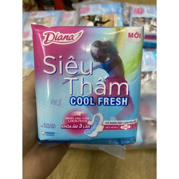 Băng vệ sinh Diana Sensi Cool Fresh siêu 8m/ 1 gói ( có cánh)