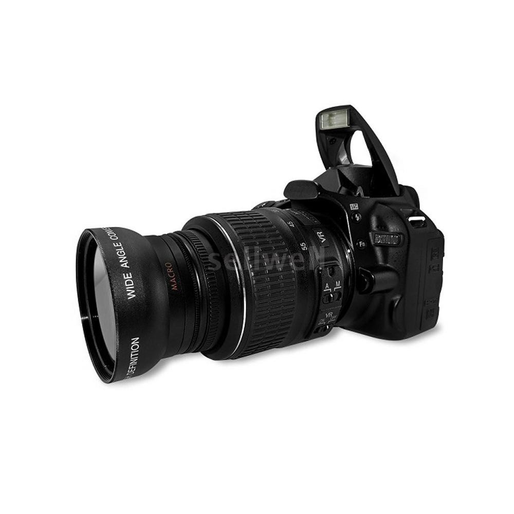 Len góc rộng và len chụp Macro cho máy ảnh Canon Nikon Sony Pentax 52MM DSLR