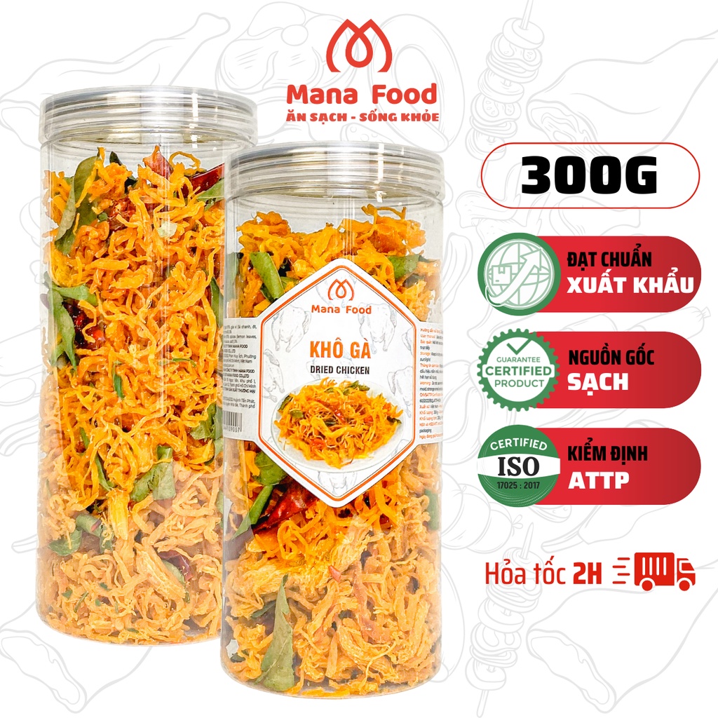 Khô Gà Lá Chanh Mềm Mana Food 200G - 300G