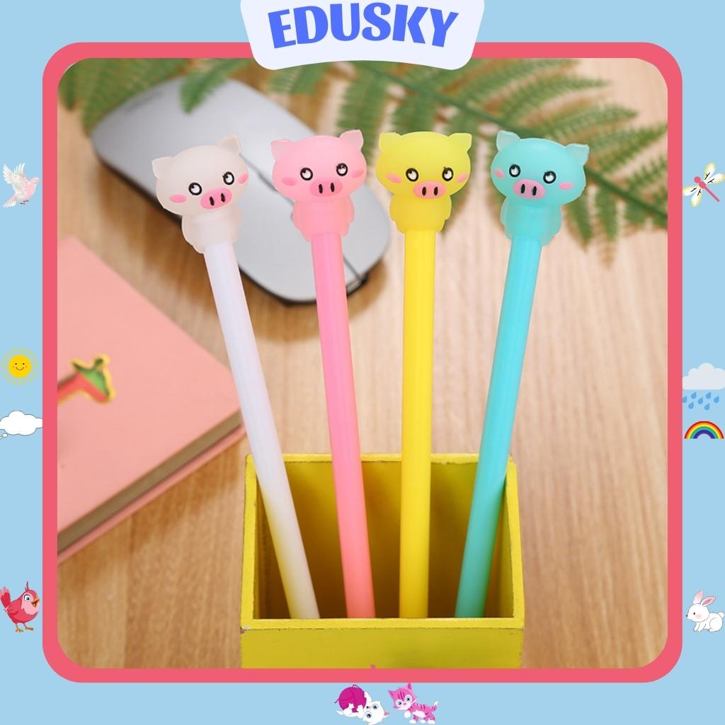 Bút Mực Gel Cute EDUSKY Mèo Con Và Lợn Con Dễ Thương