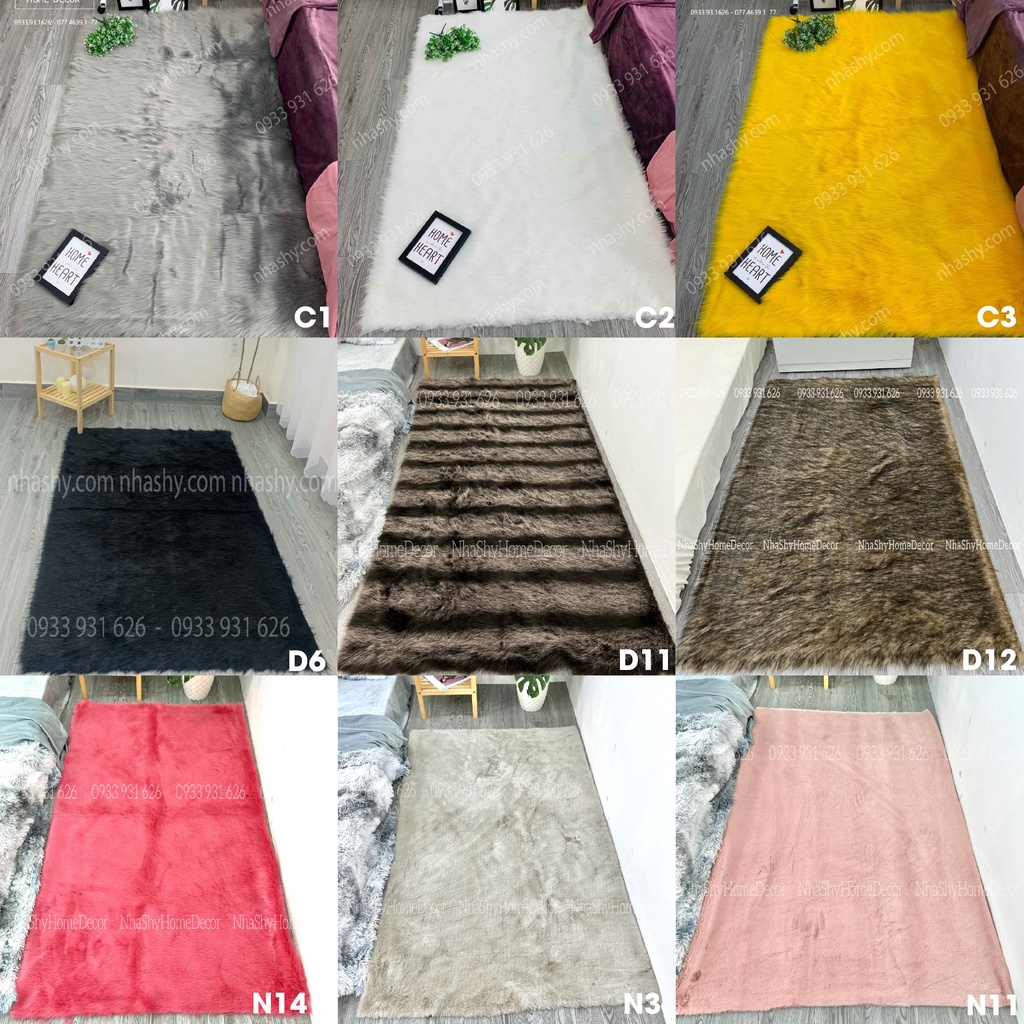Thảm Lông Chụp Ảnh Nhiều Màu Nhiều Size - Thảm Trang Trí Size Lớn 1m6x2m
