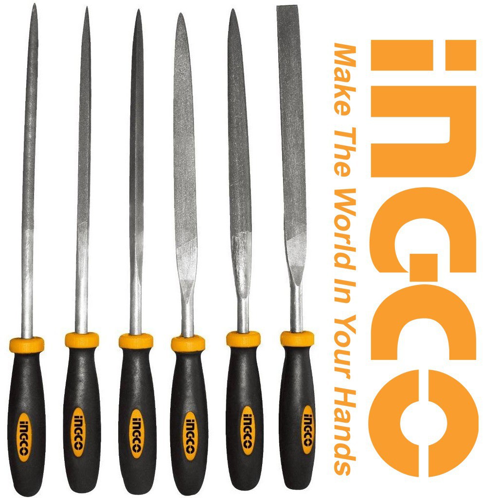 Ingco Bộ 6 giũa dũa mini 140mm 5.5inch 3mm HKTF63 THT91462