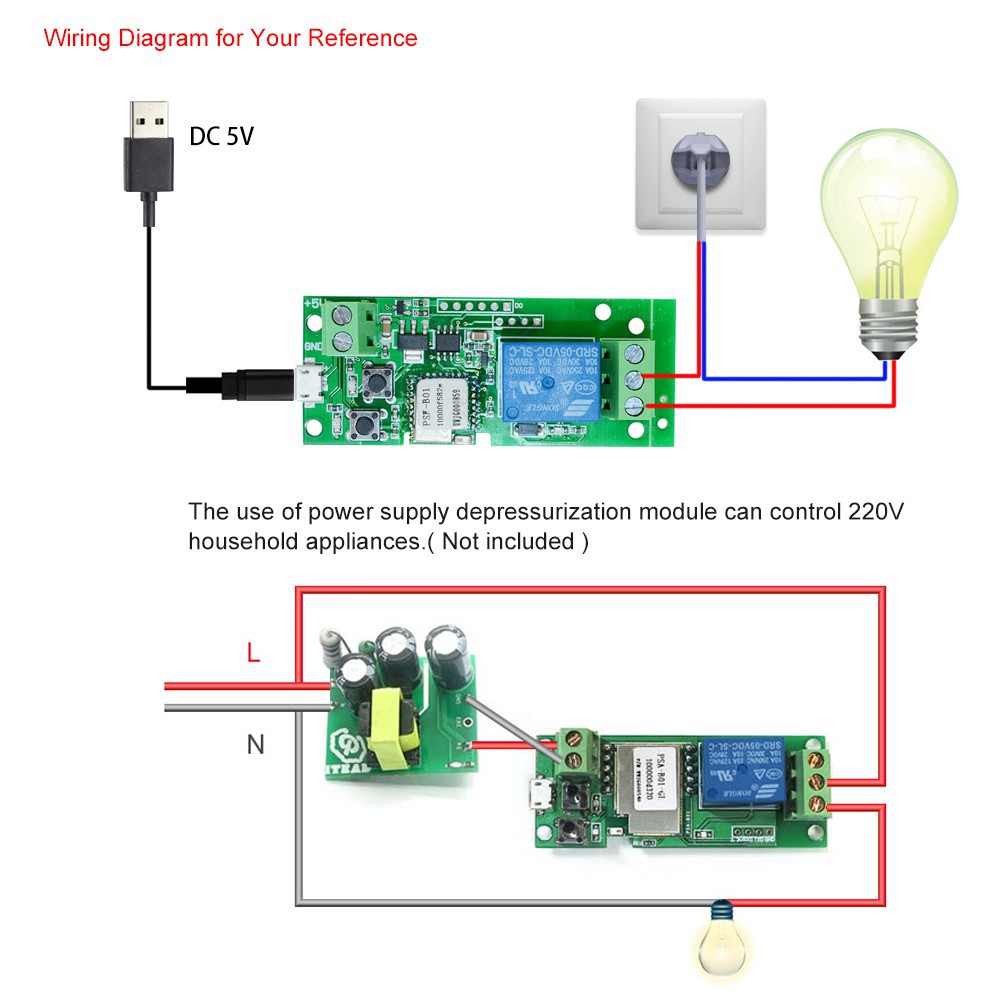 Công tắc điều khiển từ xa không dây USB DC5V