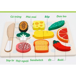 Đồ chơi cắt trái cây bằng gỗ cho bé