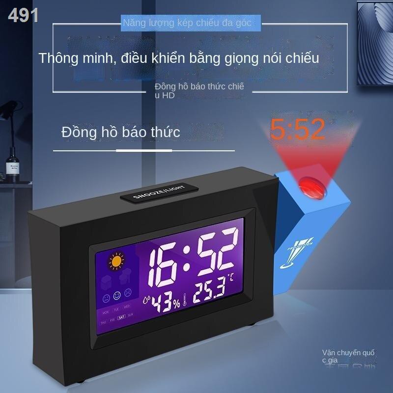 【giá cực rẻ】Đồng hồ báo thức điều khiển âm thanh tắt tiếng sáng tạo nhiệt kế ẩm lại lịch vạn niên điện tử đa chức năng