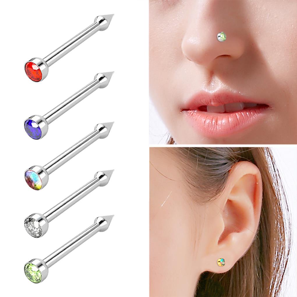 Dụng Cụ Xỏ Khuyên Tai / Mũi Bằng Thép Màu Trắng Tiện Dụng DIY