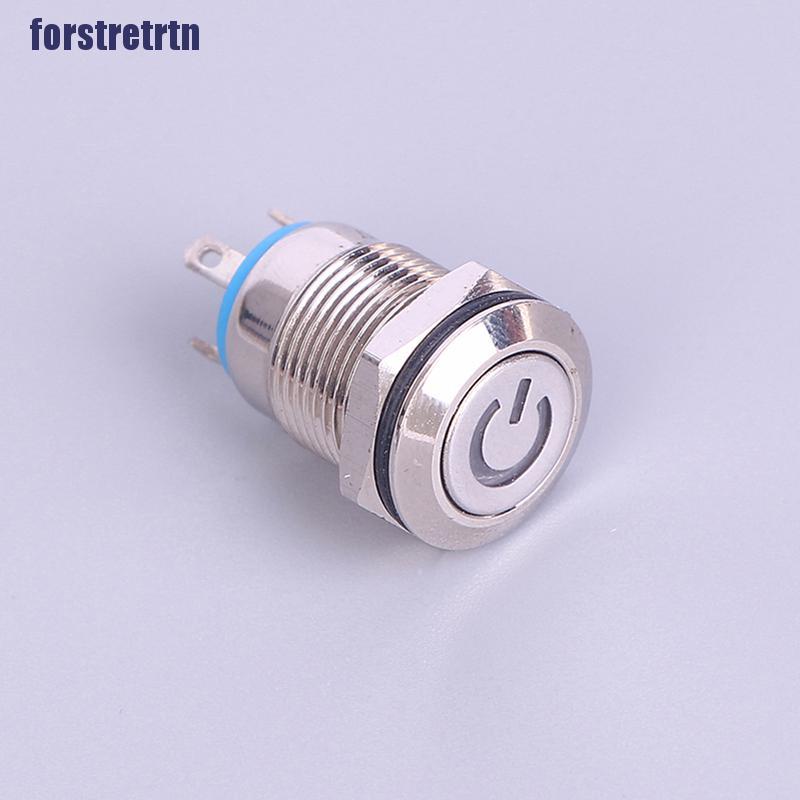 Nút Nhấn Chốt Công Tắc Đèn LED Bằng Kim Loại Màu Đen 12mm 12V