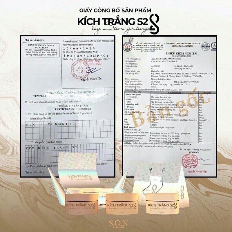 [SET 3 HỘP] Siêu Kích Trắng S2 CHÍNH HÃNG SON Group Siêu Trắng Mịn [TẶNG Thìa &amp; Túi Giấy Cực Xịn Đẹp]