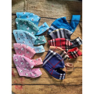 Khẩu trang che trán che tai 3 lớp cotton bông, sọc nam Minh Anh HOme