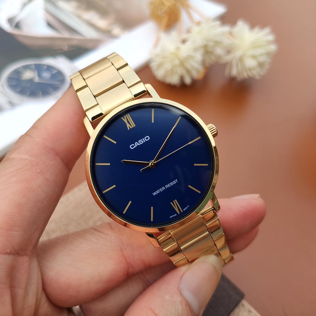 Đồng hồ nam dây kim loại Casio Anh Khuê MTP-VT01G-2BUDF