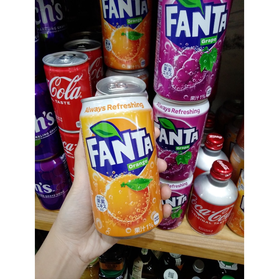 Combo 6 Lon Nước Ngọt Fanta Của Nhật 350ml x 6 - vị cam