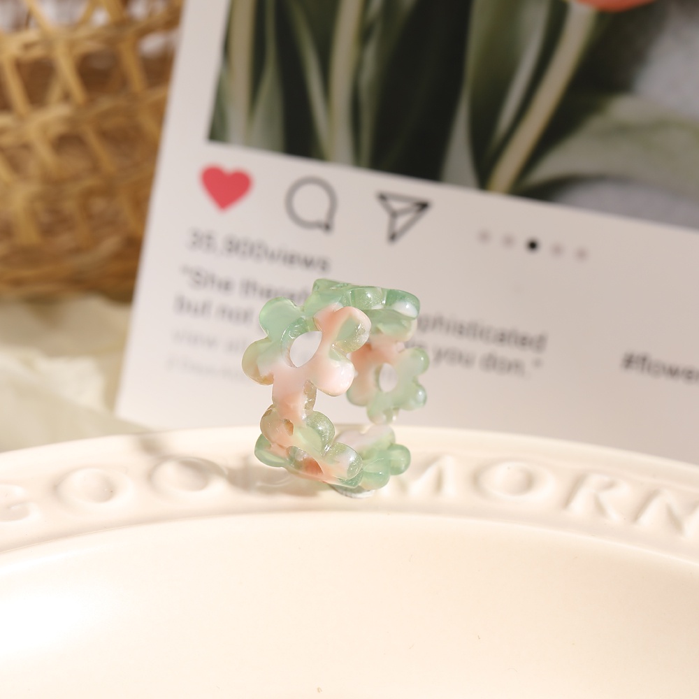 iF YOU Nhẫn Nhựa Resin Hình Hoa Nhiều Màu Thời Trang Hàn Quốc Cho Nữ