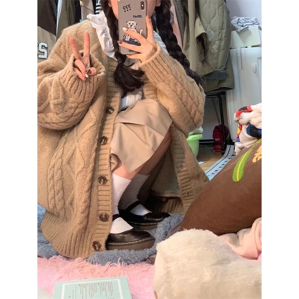 ÁO KHOÁC LEN CARDIGAN BASIC PHONG CÁCH RETRO/VINTAGE