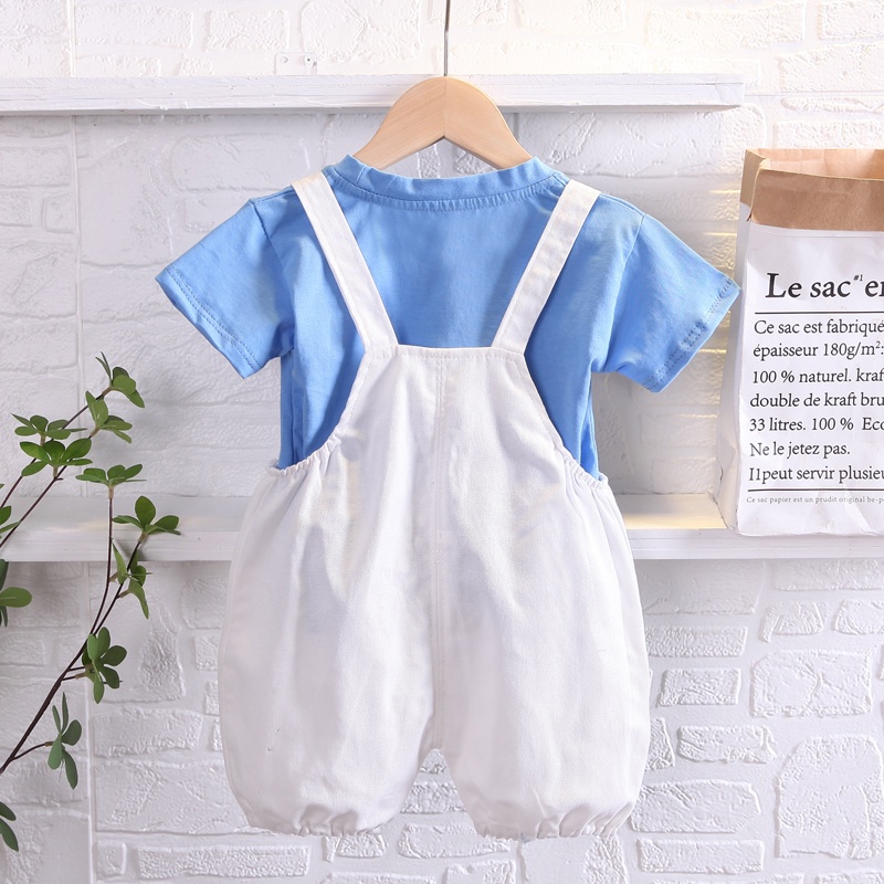 Set Đồ 2 Món Gồm Áo Thun Cổ Tròn In Hình Hoạt Hình Và Quần Short Cho Bé Trai Và Bé Gái