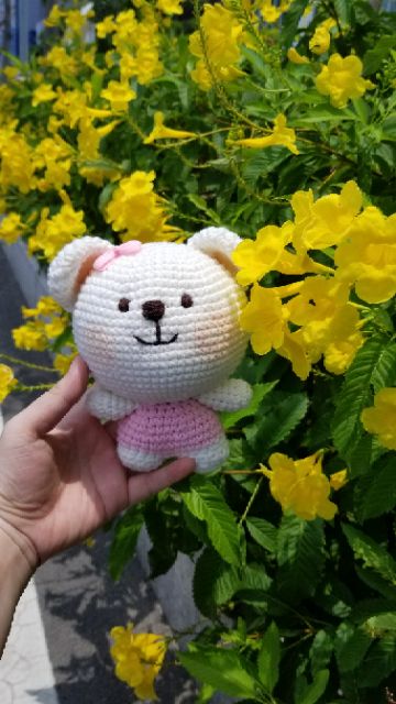 GẤU MÓC LEN 100% HANDMADE SIÊU CUTE QUÀ TẶNG GẤU LEN TẶNG SINH NHẬT BÉ YÊU QUÀ TẶNG BẠN GÁI QUÀ TẶNG TÌNH YÊU, TỎ TÌNH