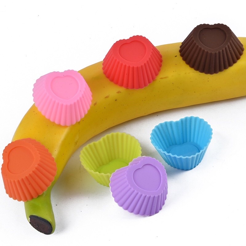 Khuôn làm bánh silicon, khuôn cupcake làm muffin, dụng cụ làm bánh, đồ ăn dặm cho bé