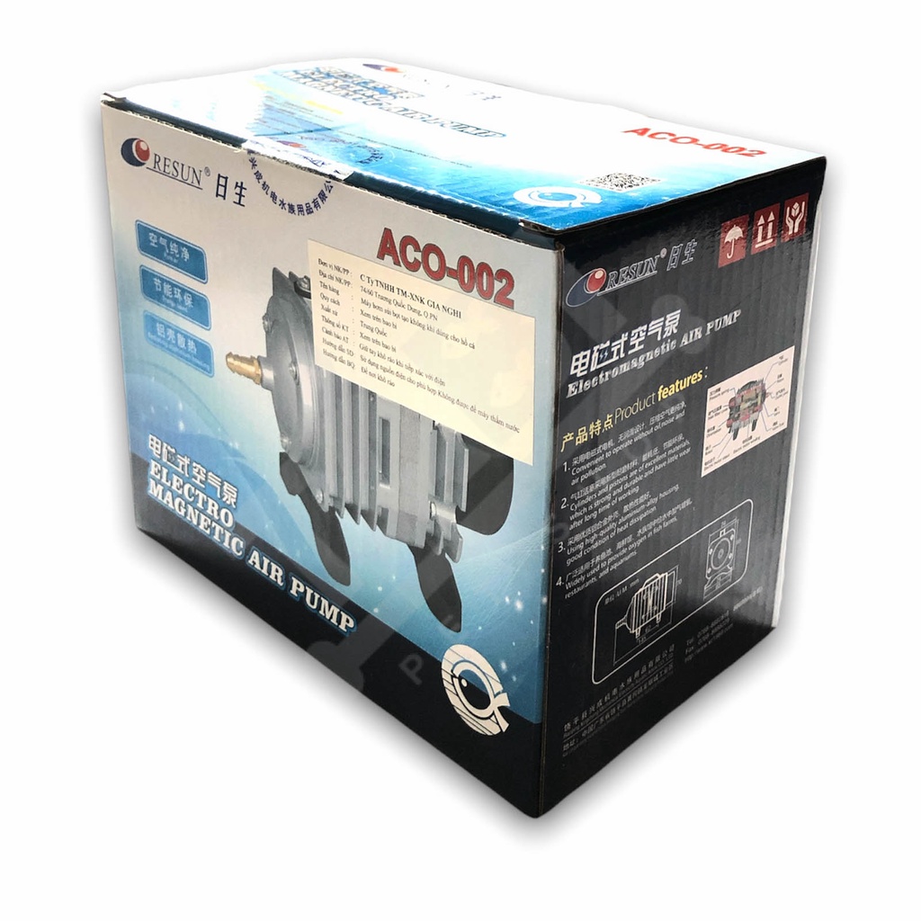 Máy sục sủi thổi khí oxy hồ cá cảnh Resun ACO-002 - Máy Oxy bể cá 25W