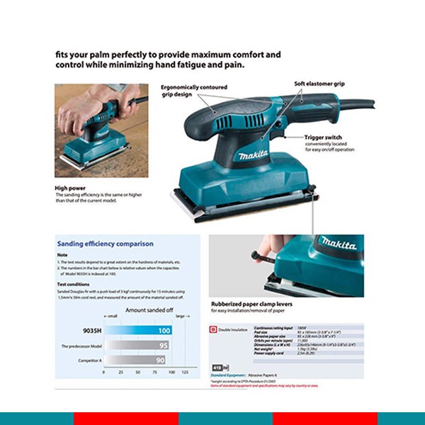 Máy chà nhám rung Makita 9035H (93x185mm, 180W)