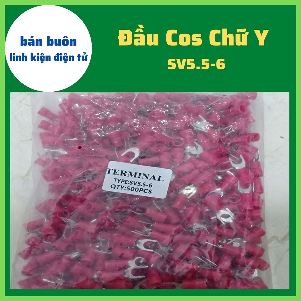 500 Đầu cos chữ Y SV5.5-6, đầu cos dây điện, đầu cos, đầu cos chữ y, cốt càng cua