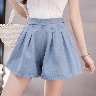 Quần short jean lưng cao co dãn plus size cho nữ