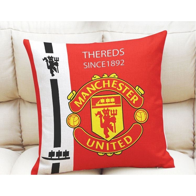 Gối vuông in logo câu lạc bộ Manchester United, Chelsea, Barcelona, Real Madrid, Arsenal