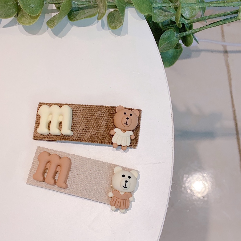Kẹp Tóc Mái Hình Gấu Nâu Trà Sữa  Đáng Yêu Cho Nữ( 1 cái)