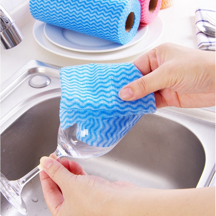 Khăn giấy vải lau nhà bếp lau bát chén đĩa đa năng, khăn vải khô tái sử dụng vệ sinh bàn bếp Adela.HN