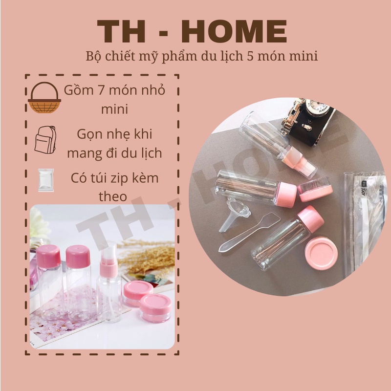 Bộ chiết mỹ phẩm du lịch 5 món mini