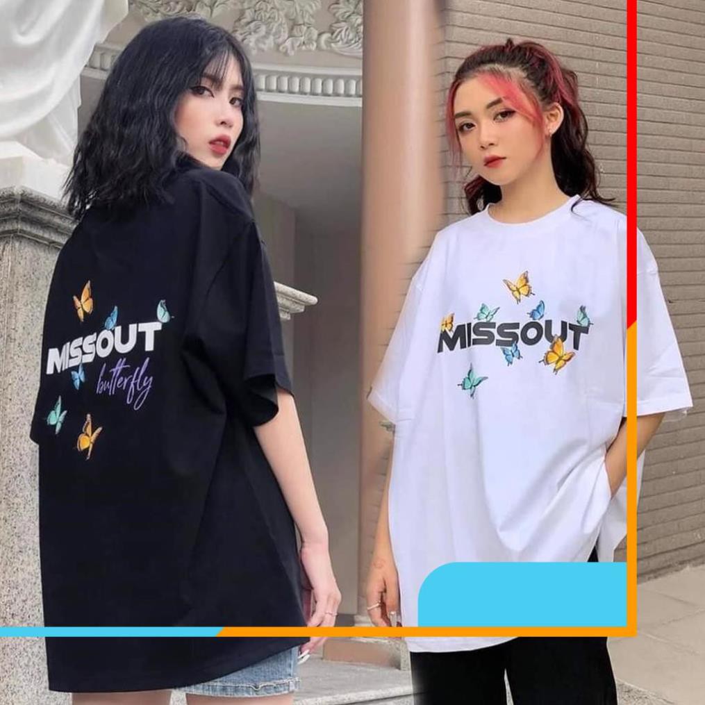 Áo thun in tay lỡ nữ freesize phông form rộng dáng Unisex - Ulzzang mặc cặp, nhóm, lớp hình BƯỚM MISSOUT BUTTERFLY