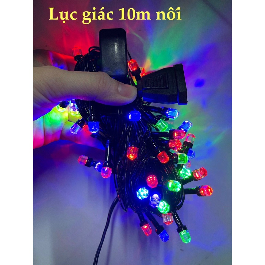 Dây đèn chớp lục giác trang trí quán, phòng ngủ Mos Shop