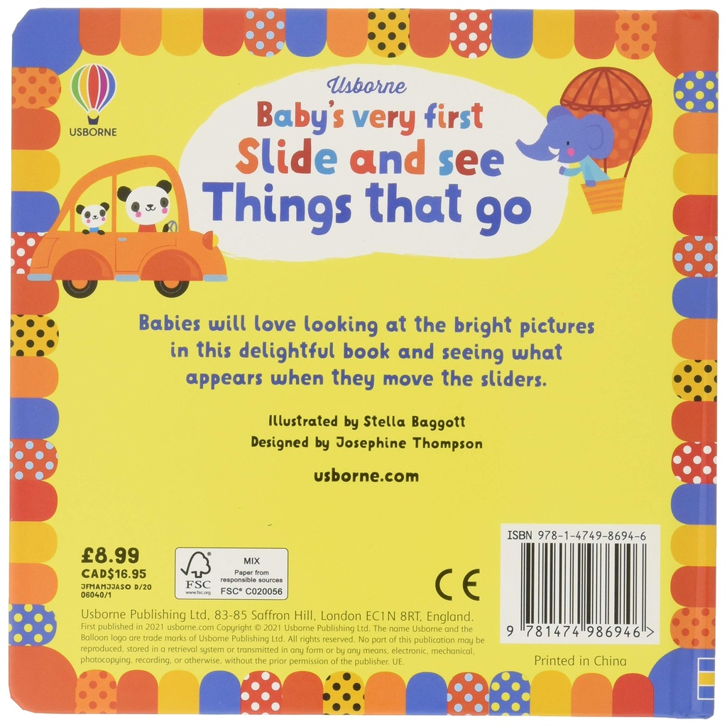 Sách Usborne tương tác trượt - BVF Slide and see Things that go