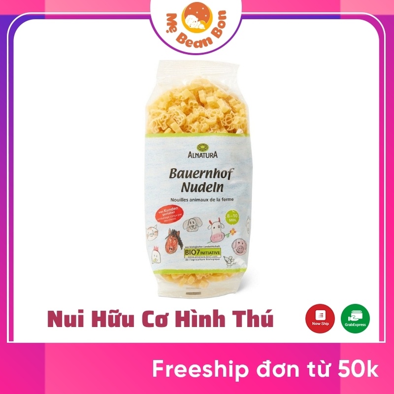 Nui Hữu Cơ Hình Thú Alnatural 250 g Bio Đức Cho Bé Ăn Dặm, Nui Bio Ăn Dặm Từ 8 Tháng Tuổi