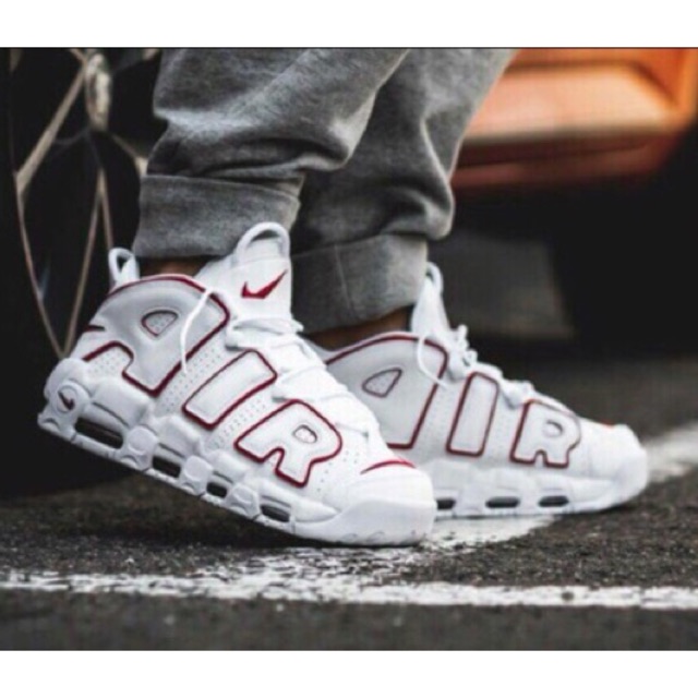 NEW CTY [FreeShip] [Xả Giá Sốc]. GIẦY THỂ THAO SNEAKER AIR MORE UPTEMPO NAM NỮ TRẮNG CHỮ VIỀN ĐỎ uy tín P new ༗ hot ↢