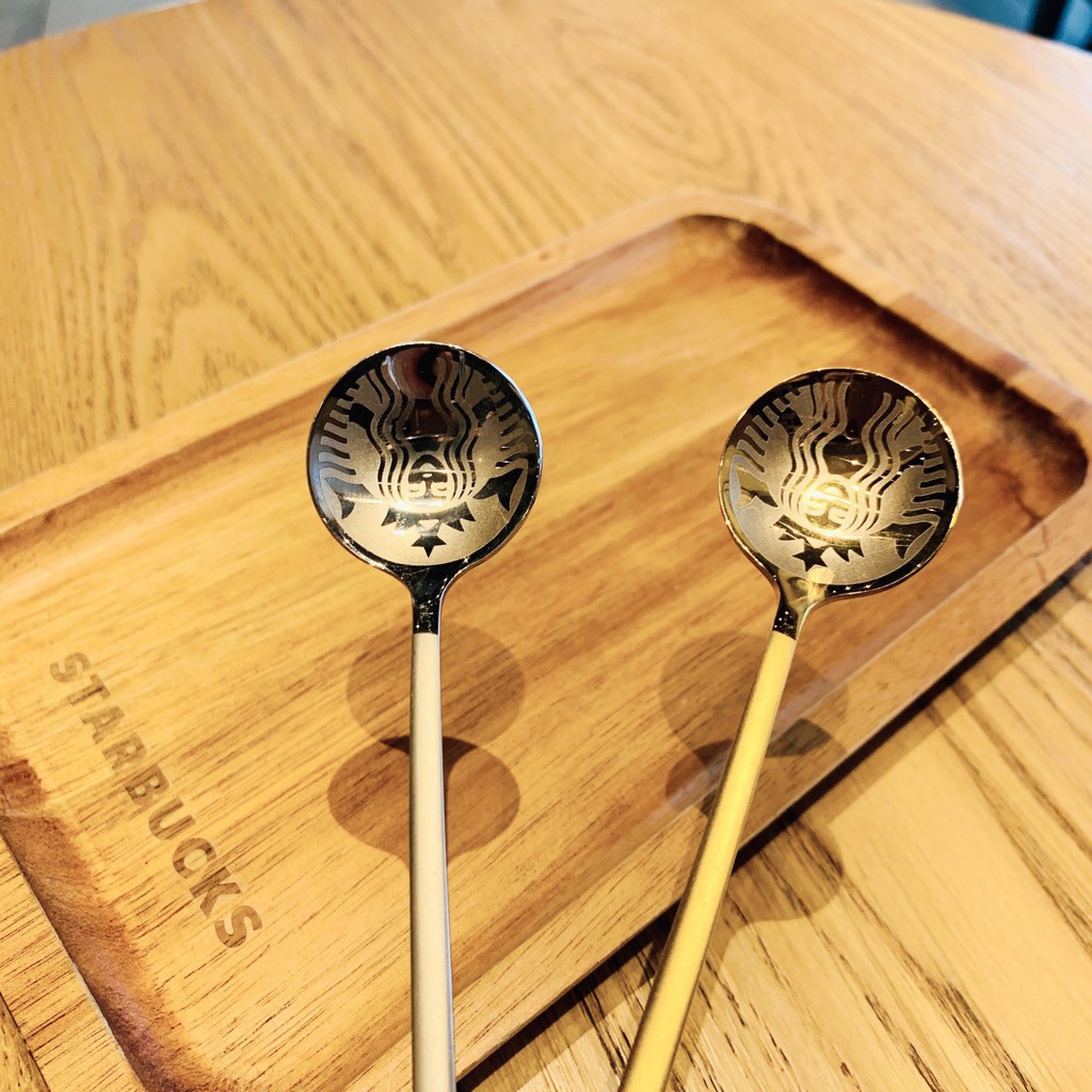 Bộ 4 c thìa inox cao cấp Starbuck độc đáo ấn tượng có hộp đựng KT: 15,8x4,5cm (ảnh thật)
