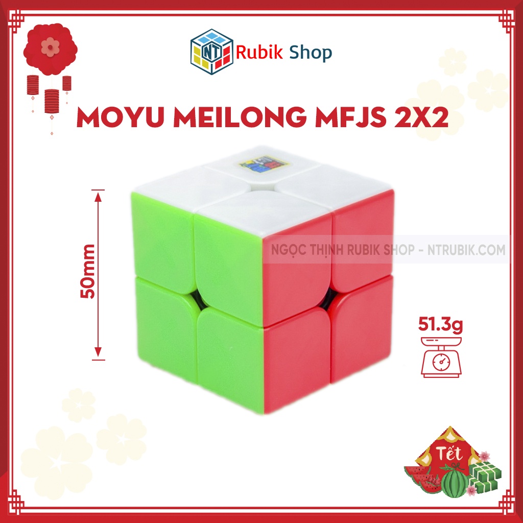 Rubik 2x2 Stickerless MoYu MeiLong MFJS Rubik 2 Tầng