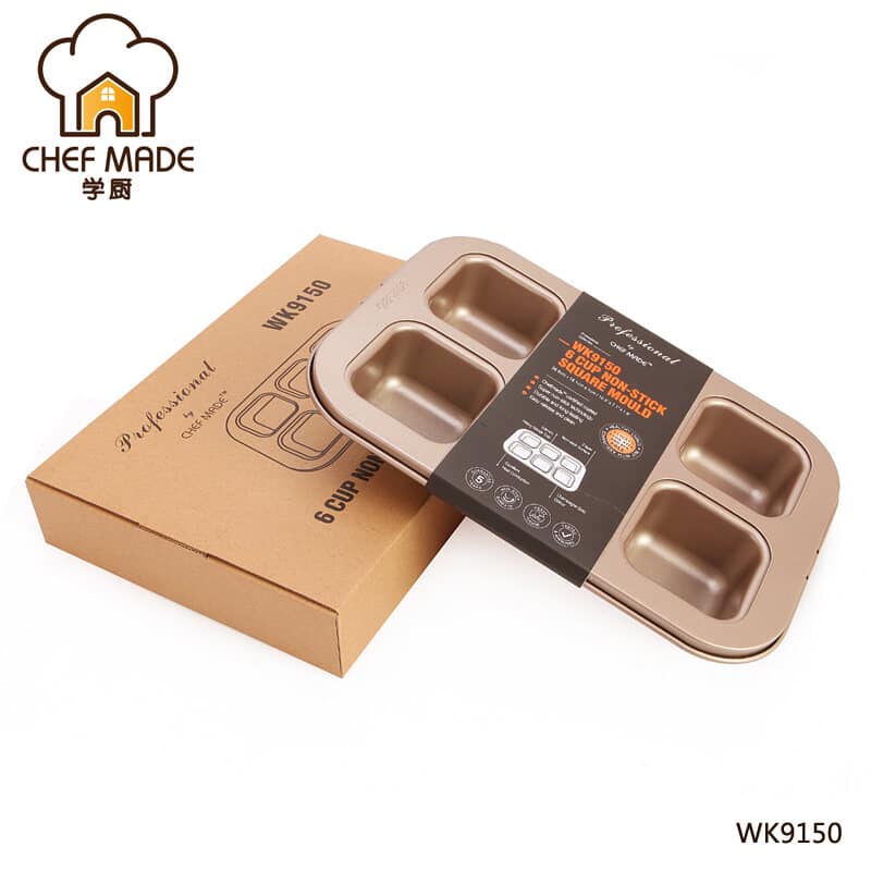 Khuôn 6 ô vuông chống dính Chefmade 27cmx18cmx4cm