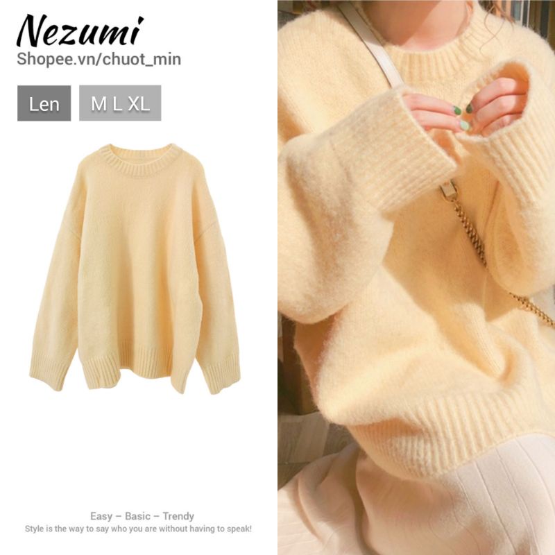 Áo len lông thỏ mềm mịn màu trơn phong cách Vintage Hàn Quốc unisex nam nữ