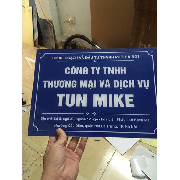 Biển Công ty Mica KT 20x 30cm