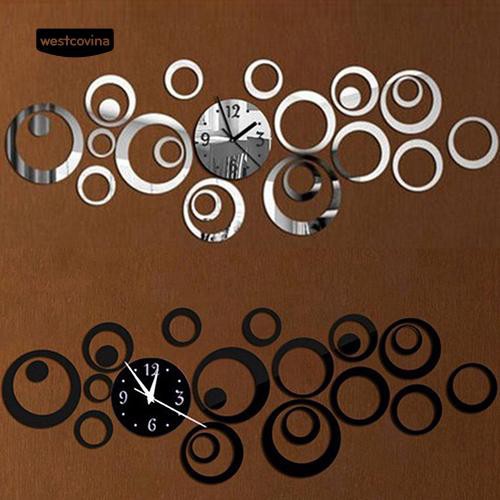 Nhãn dán tường kiểu đồng hồ hiệu ứng gương