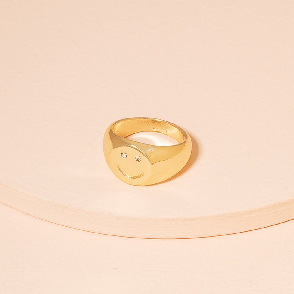 Nhẫn đeo tay kim loại mặt hình người ngoài hành tinh thời trang dành cho nam nữ