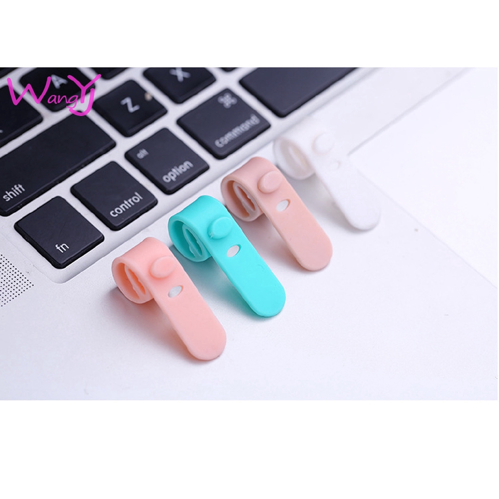 Set 4 kẹp silicon có nút giúp giữ dây cáp/tai nghe gọn gàng chất lượng cao