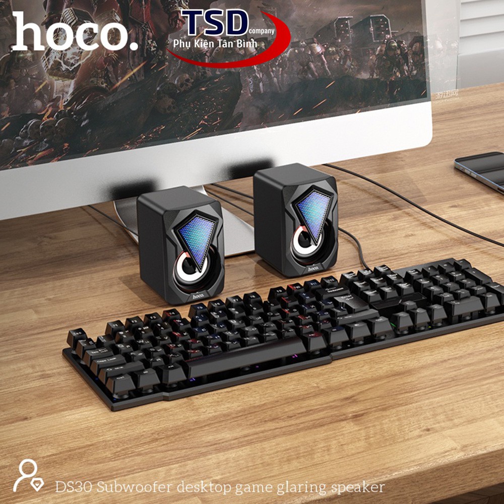 Loa Vi Tính Âm Thanh Trung Thực, Led Đổi Màu Hoco DS30 Chính Hãng